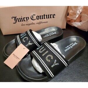 Juicy Couture Women's Sport Slides JC Wiggles Black Size 10 AVAIL - NEW
